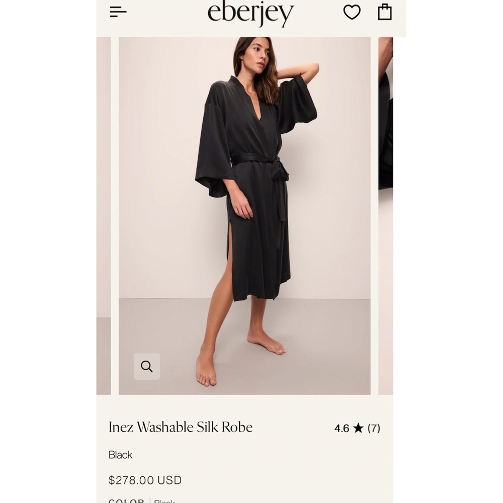 NWT Eberjey Inez Silk Robe